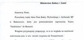 List Włodzimierza Staniewskiego do MKiS