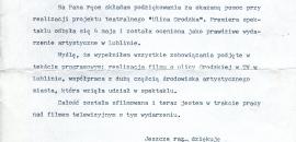 List do Andrzeja Ziębińskiego, MKiS (Departament Teatru)