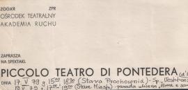 Zaproszenie na spektakl Piccolo Teatro di Pontedera