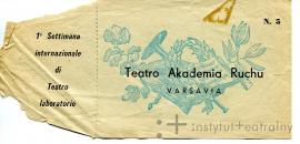 Bilet wstępu na spektakl AR we Włoszech (Tydzień teatrów laboratoriów)