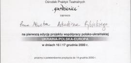 Zaproszenie na projekt Ukraina-Polska-Europa