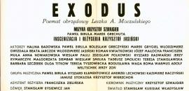 Program do spektaklu "Exodus" (2)