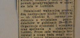 ba., "Kluby studenckie zapraszają", "Kurier Lubelski" 1975