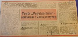 "Teatr Provisorium - amatorom z Zamojszczyzny", z Januszem Opryńskim rozm. A.K., "Sztandar Ludu" 1978, nr 188