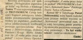 (tam), "Sukces Provisorium", "Kurier lubelski", 1992, nr 175
